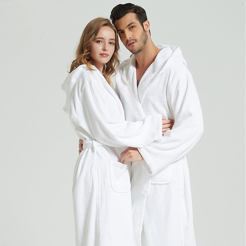 Pure Cotton Hotel Bathrobe Thickening Towel Material Nightgown