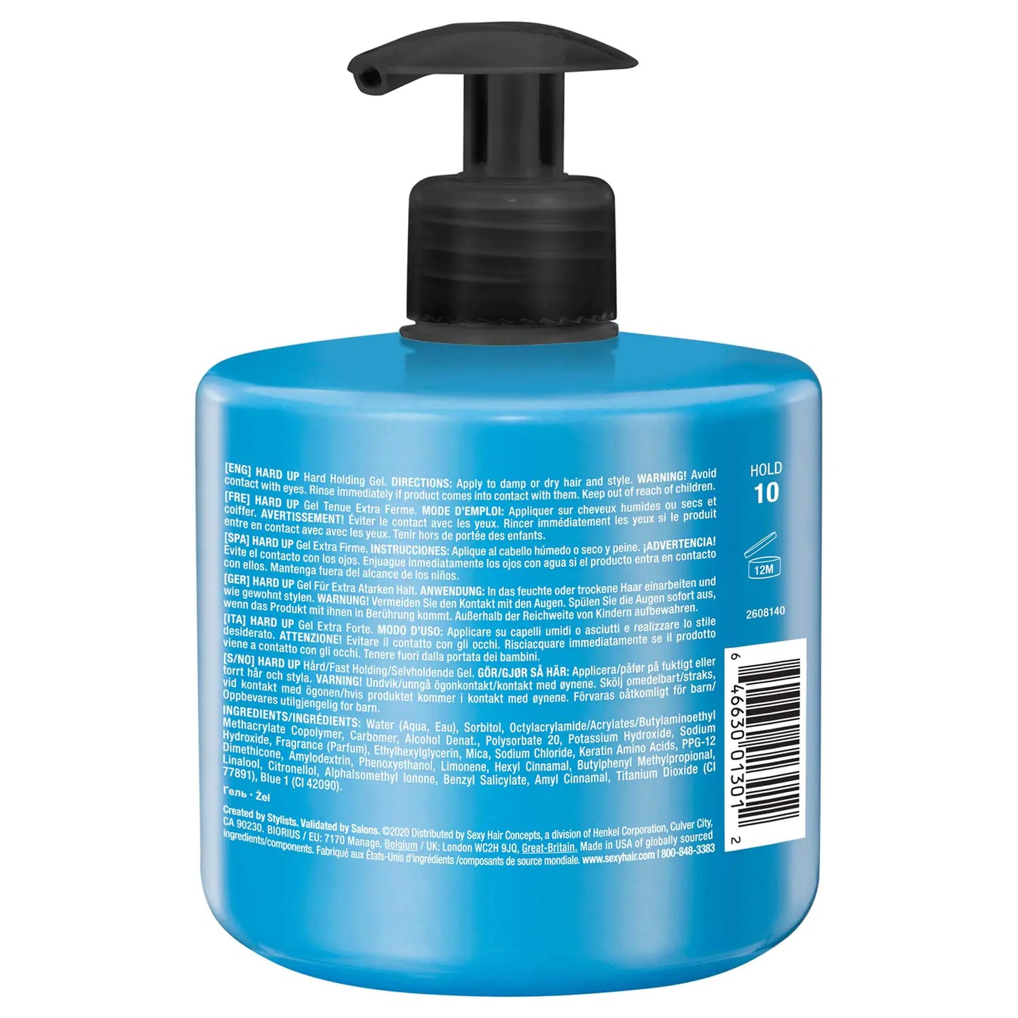 SexyHair Style Hard Up Hard Holding Gel | Extreme Hold | Non-Flaking Formula | All Hair Types Hard Up | 16.9 fl oz